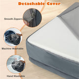 40" Orthopedic Dog Sofa Dog Bed Memory Foam Pet Bed Pet Sofa with Headrest for Large Dogs 03825372