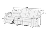Contemporary Motion Sofa 1pc Couch Metal Reclining Plush Cushion Living Room Furniture Slate Blue B011P205569