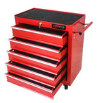 ZUN 5 Drawer Tool Chest, Tool Storage Cabinet for Garage Storage with 4 Wheels and Locking System, RED W1102107319