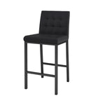 ZUN Modern design High stool Metal legs Kitchen Restaurant Black pu bar chair, black spray painted chair W210P192594