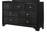 ZUN 1pc Modern Glam Style Black Finish Glam Seven Drawer Dresser Embossed Crocodile Pattern Wooden B011P217897