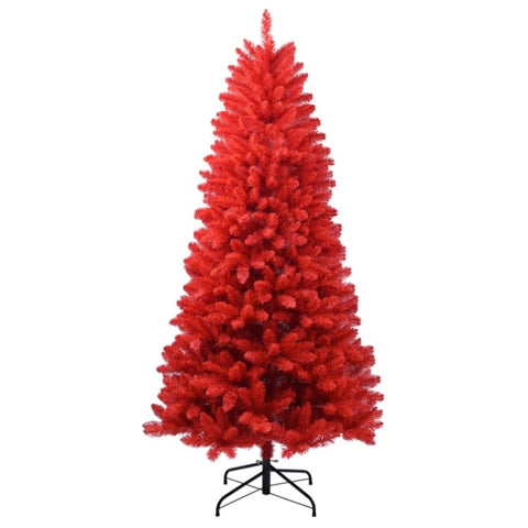 Artificial 6ft Red Christmas Tree with 804 PVC Branch Tips, Hinged Premium & Foldable Base for 90920459