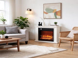 26" 1400W Electric Fireplace TV Stand with Mantel, Freestanding Console with Adjustable Flame, Timer 46851484