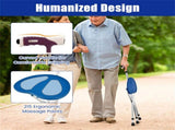 Folding Seat Cane 5-Level Height Adjust, LED Light, Anti-Slip Pads, Aluminum Alloy, Bonus 50929782
