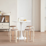 Set of 4 Stackable Stools, Round Backless Chairs for Dining Room, Kitchen, Classroom W1718P165861