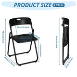 ZUN 4 Pack Plastic Folding Chairs, Stackable Commercial Chairs, Portable Event Seats Indoor Outdoor for 09853582