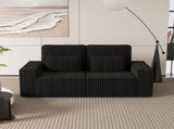 Modern Corduroy Loveseat with 2 Throw Pillows, Soft Double Seat Sofa for Cozy Living Spaces, Ribbed 68122796