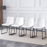 Classic White PU Leather Chair - A Fashionable Seat Suitable for Modern Minimalist and Industrial W3226P279062