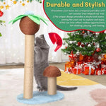 ZUN 27.5in Coconut Palm Tree Cat Scratching Post, Cute Cat Scratcher with Natural Sisal Posts & Dangling 19365590