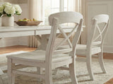 Harola Cross-back Dining Side Chairs in Set of 2, Smoky White Finish T2574P164579