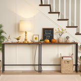 2 Pack 39.4" Narrow Console Sofa Table with Power Outlets and USB Ports, Long Couch Table with Metal 27547211