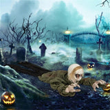 Halloween zombie decorations with sparkling eyes and spooky sounds 33687056