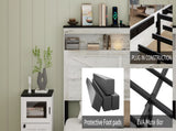 Fully floating bed frame LED lights and charging station cushion platform bed frame, large bed, W636P317329