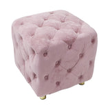 Pink Modern Velvet Upholstered Ottoman, Exquisite Small End Table, Soft Foot Stool,Dressing Makeup W1170103513