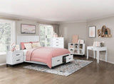 White Finish Writing Desk with Drawer Wooden Furniture 1pc B011P255285