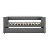 1pc Daybed with Trundle Dark Gray Fabric Upholstery Wooden Frame Modern Home Furniture B011P256688