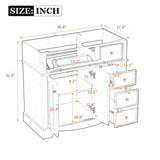 36'' Bathroom without Basin Sink, Solid Wood Frame Bathroom Storage Cabinet, Freestanding N710P184833C