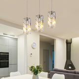 ZUN Modern Crystal Pendant Light - 3 Pack, Adjustable Hanging Ceiling Lamp with Crystal Prism Design for W1340P208477