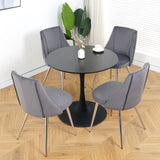 Modern Grey Velvet Dining Chairs , Fabric Accent Upholstered Chairs Side Chair with chrome Legs for W210127132