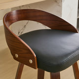 Bar Stools Set of 2, Swivel Bar Height Stools with Low Back, Wood Bar Chairs with Soft Cushion Seat, W1143P173431