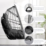 Outdoor garden rattan egg swing chair hanging chair PE hanging chair gray W2500P309523