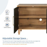 Carved Flower Door Large Storage Cabinet With Metal Handle Suitable For Living Room, Kitchen, W1445P164167