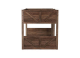 Twin over Twin Floor Bunk Bed Panelled Headboard and Footboard, Solid Rubber Wood Foundation W504P263818
