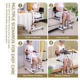 Patient Lift Transfer Chair, Bathroom Wheelchair w/180&deg Split Seat and Potty 83445662
