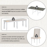 ZUN 6-Piece Classic Dining Table Set, Rectangular Extendable Dining Table with two 12"W Removable Leaves 26656463