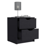 Basilea 2 Drawers Nightstand , End Table, Side Table Pull Out System -Black B20092138