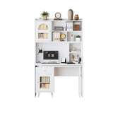 Computer Desk with 90 Degree Rotating Desktop, 43x70 Inch Office Desk with Storage Drawer and 66455576