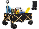 aluminum alloy folding wagon, Heavy Duty Utility Beach Wagon Cart for Sand with Big Wheels, W321P190035