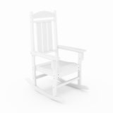 White Traditional Porch Rocker Classic HDPE Poly Lumber for Porch, Patio, and Garden Comfort B195P198772
