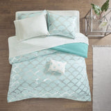 ZUN Metallic Comforter Set with Bed Sheets B03595877