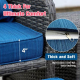 5 Pieces Wicker Patio Furniture Set Outdoor Patio Chairs with Ottomans Conversation Furniture with W813P287323