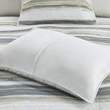 6 Piece Printed Quilt Set with Throw Pillows Yellow Full/Queen B03597635