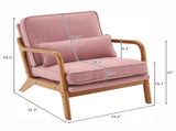 Oak Armrest Oak Upholstered Single Lounge Chair Indoor Lounge Chair Pink 38333927