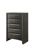 ZUN 1Pc Contemporary 5 Drawer Chest Gray Finish Solid Wood Wooden Bedroom Furniture B011P216685