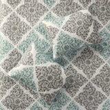 6 Piece Printed Quilt Set with Throw Pillows Aqua Full/Queen B03597394