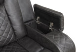 LED & Power Reclining Loveseat Made With Faux Leather in Gray 659436213258