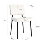 ZUN Modern Beige simple dining chair Fabric Upholstered Chairs home bedroom stool back dressing chair W210132727