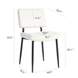 ZUN Modern Beige simple dining chair Fabric Upholstered Chairs home bedroom stool back dressing chair W210132720