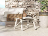 Atlas 19.5" Square Outdoor Patio Side Table Light Beige Gray Aluminum B2719P318948