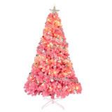 ZUN 6ft 1600 Branches PVC Christmas Tree Pink 61306166