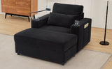 Modern Style Armchair 42.5" Chaise Lounge Sofa Couch with a Movable Storage Ottoman, USB Ports, N719P292700B