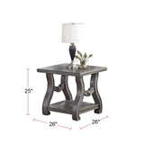 End Table With Open Shelf In Sliver SR016392
