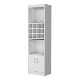 ZUN White Bar Cabinet with Wine Storage B062P193654