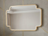 Lexington Modern Bedroom Mirror in Beige with Sculpted Frame and Gold Accents B009P450612