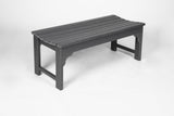 Backless HDPE Adirondack Bench with Wood Texture, Poly Lumber Seat for Patio, Backyard, Balcony, All W2103P254593