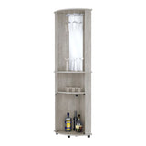 Concrete Gray 3-Tier Shelf Bar Cabinet B062P175171